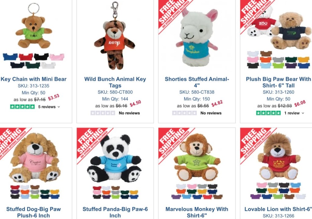 4AllPromos custom stuffed animal & plush toy print-on-demand company
