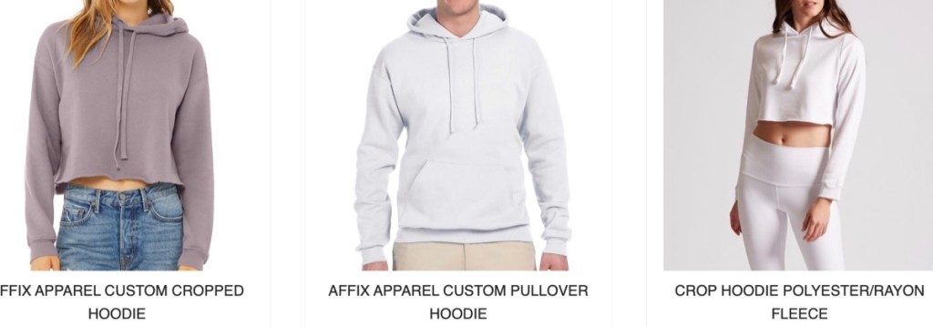 Affix Apparel custom sweatshirt & hoodie manufacturer in the USA