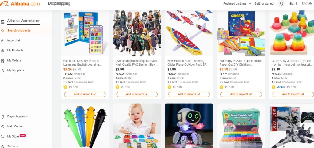 Alibaba baby & kids' toys dropshipping supplier
