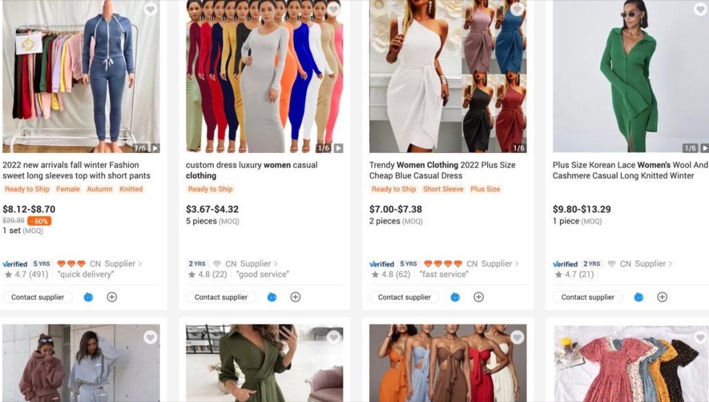 Alibaba bulk women's boutique fashion clothing wholesale supplier