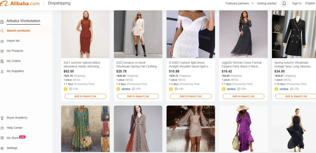 Alibaba Dropshipping women's boutique fashion clothing dropshipping supplier