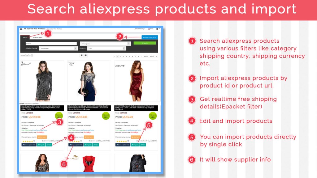 AliExpress dropshipping and more features