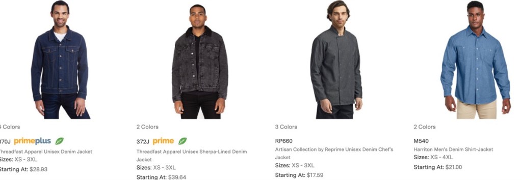 Alphabroder wholesale denim jacket supplier in the USA