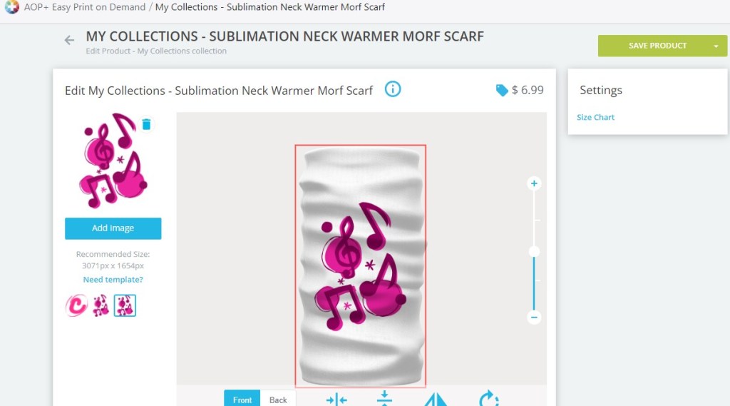 AOP+ scarf print-on-demand company