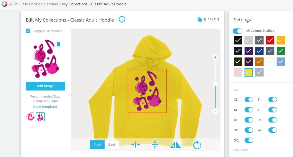 AOP+ hoodie & sweatshirt print-on-demand company