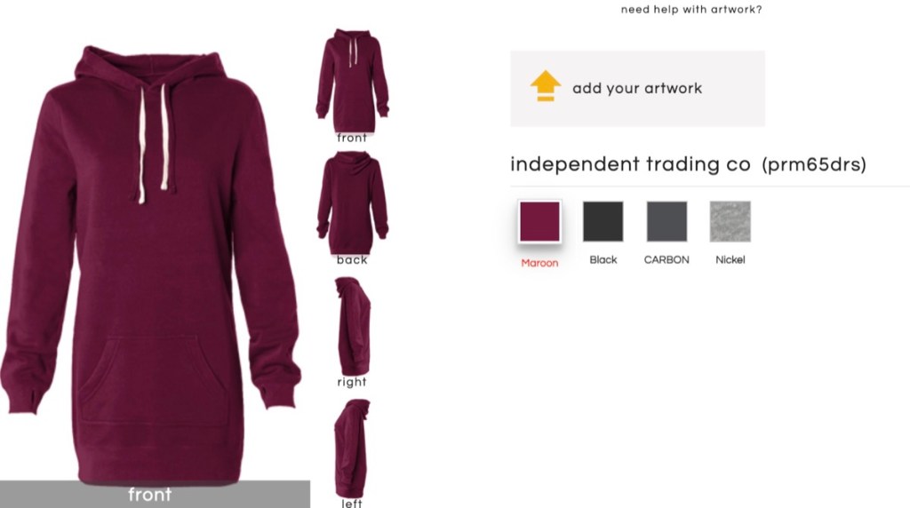 Apliiq custom hoodie dress print-on-demand supplier