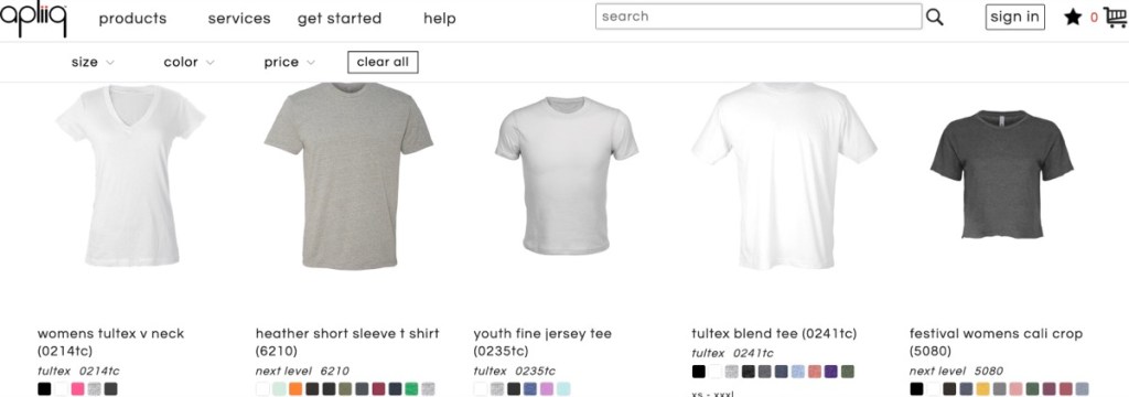 Apliiq t-shirt print-on-demand supplier for Shopify