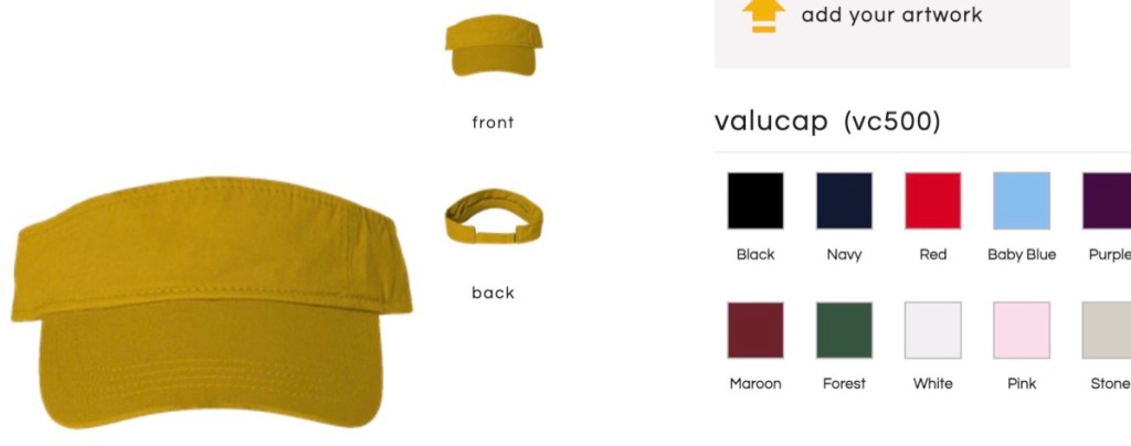 Apliiq custom visor print-on-demand supplier