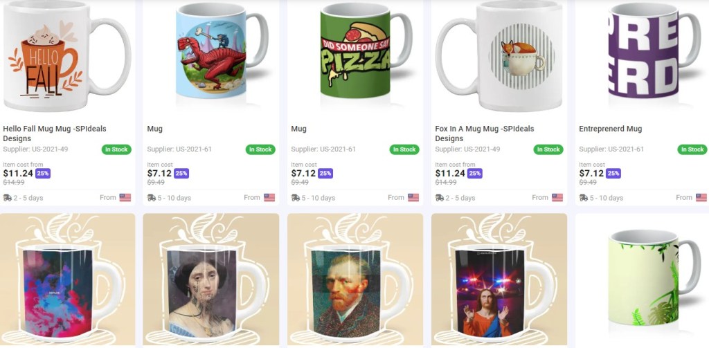 AppScenic coffee mug dropshipping supplier