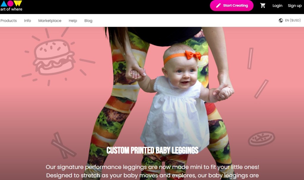 ArtOfWhere baby & children's clothing print-on-demand company