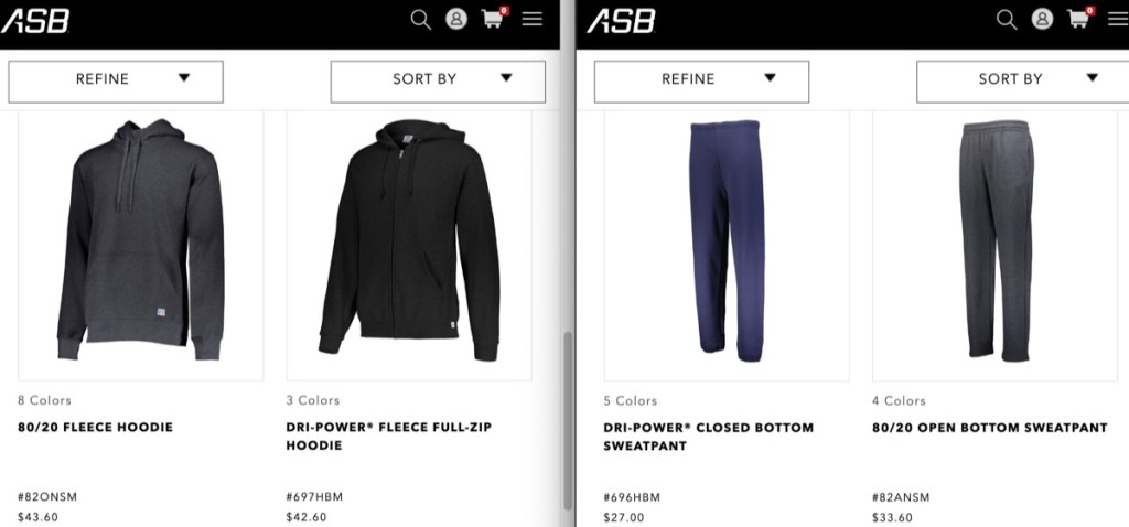 Augusta Sportswear wholesale blank sweatsuit & jogger set supplier