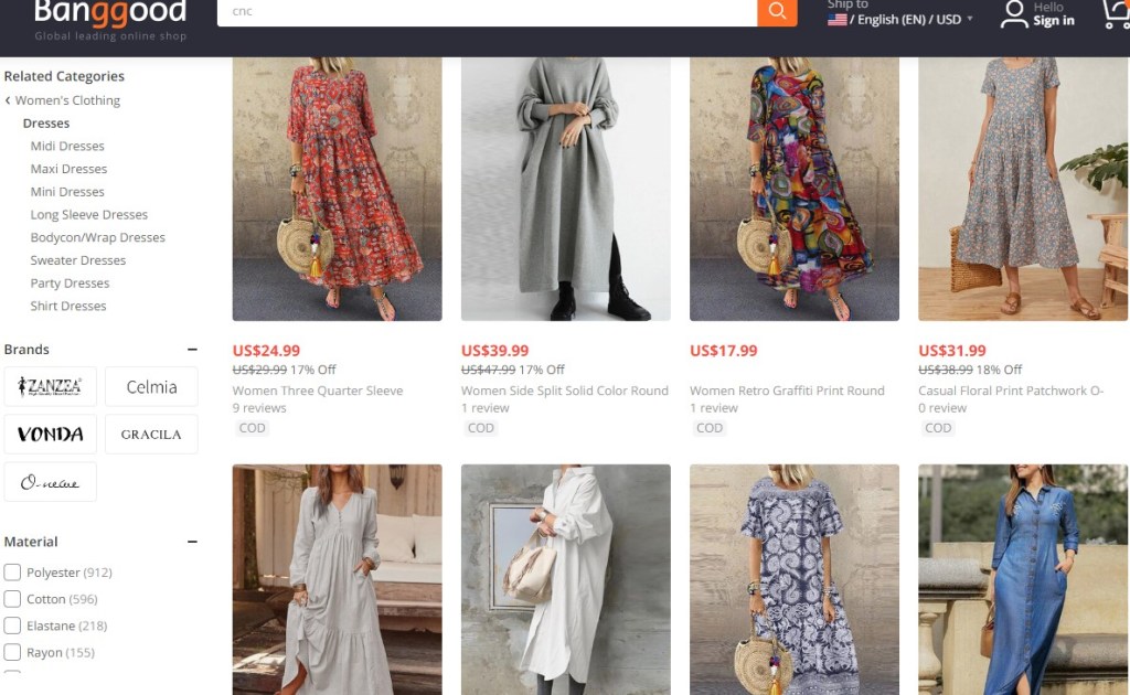 Banggood women's fashion clothing dropshipping supplier