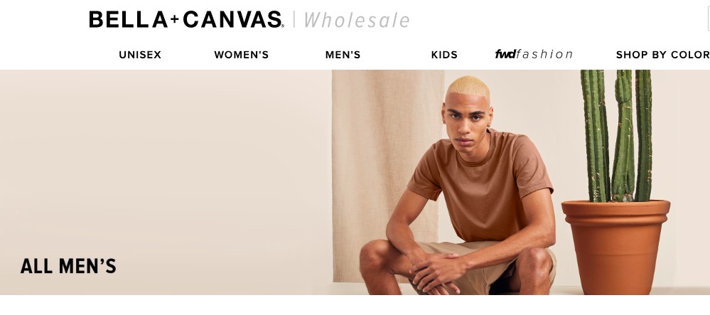 Bella+Canvas men's fashion clothing wholesaler