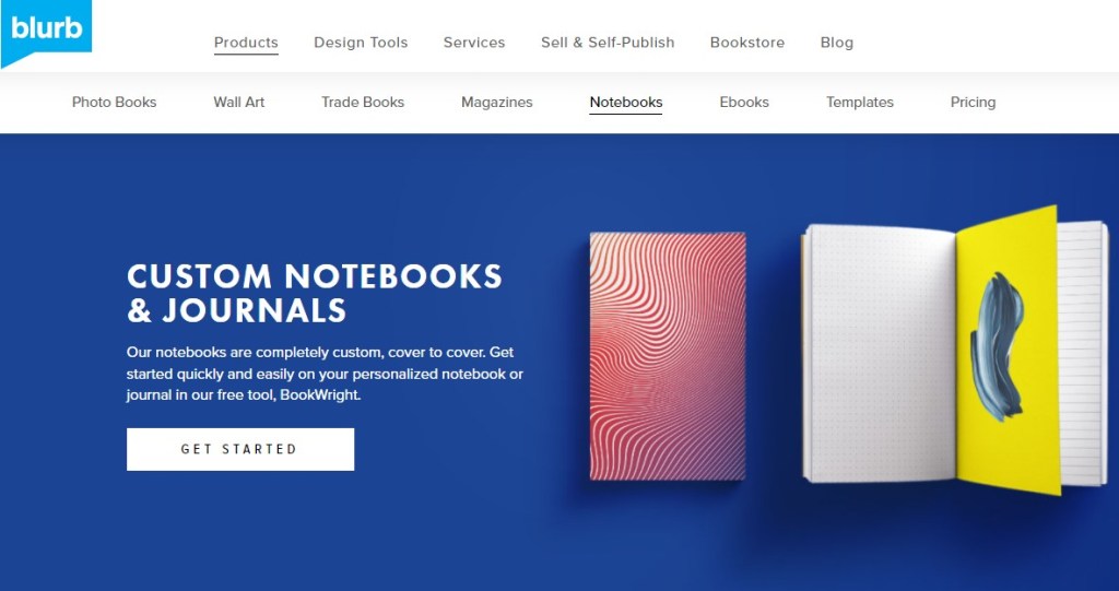 Blurb custom journal, notebook, & planner print-on-demand company