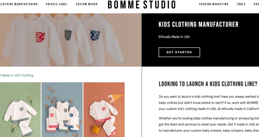 Bomme Studio baby & children's fashion clothing manufacturer in the USA