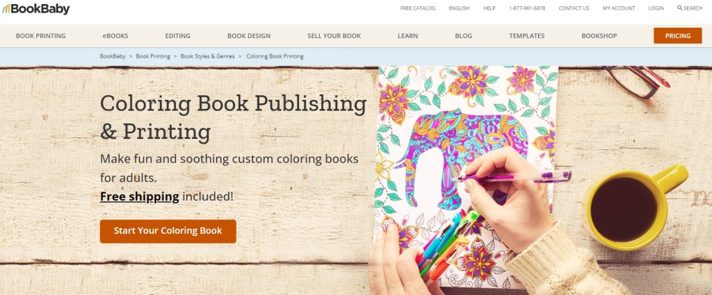 BookBaby coloring book print-on-demand company
