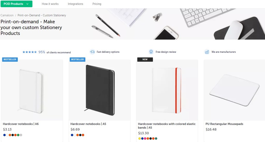 Camaloon custom journal, notebook, & planner print-on-demand company
