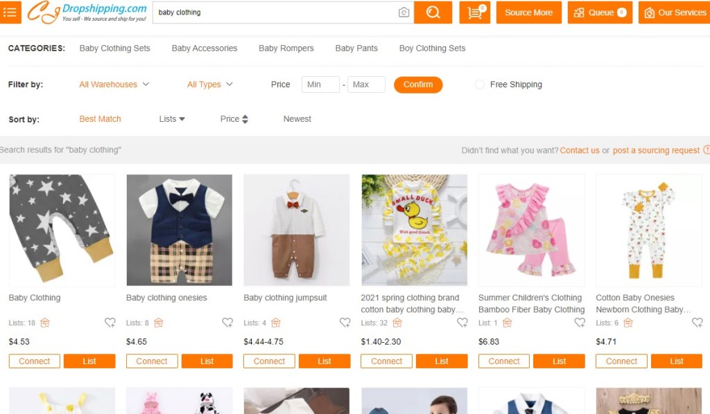 CJDropshipping baby & children's fashion clothing dropshipping supplier