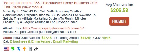 A ClickBank affiliate marketing offer