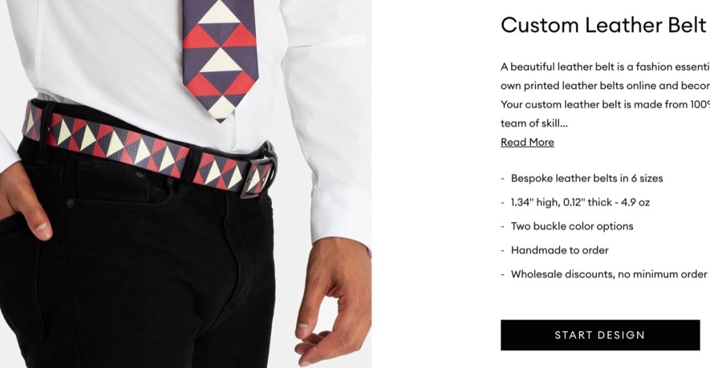 Contrado custom belt print-on-demand supplier