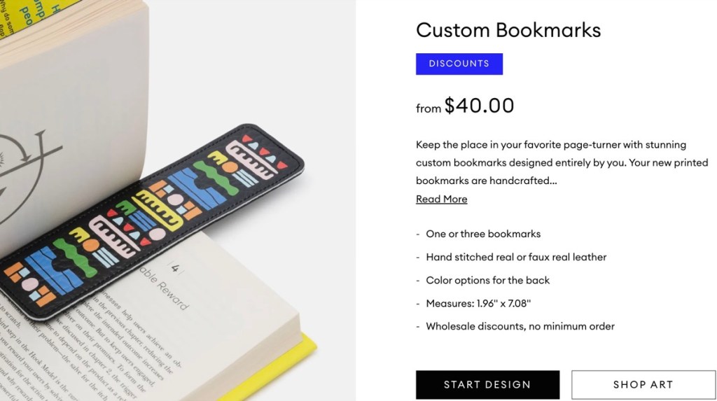 Contrado custom bookmark print-on-demand company