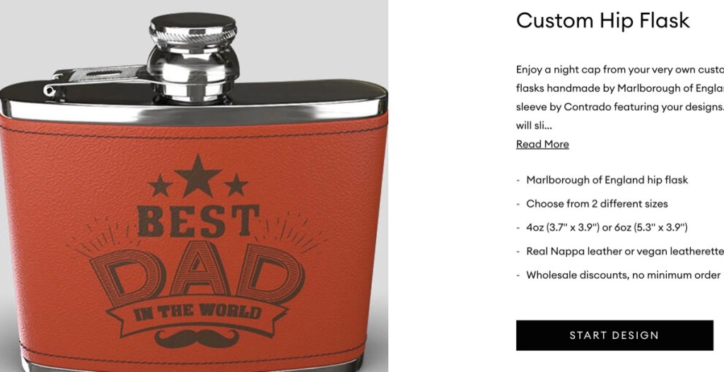 Contrado custom hip flask print-on-demand supplier