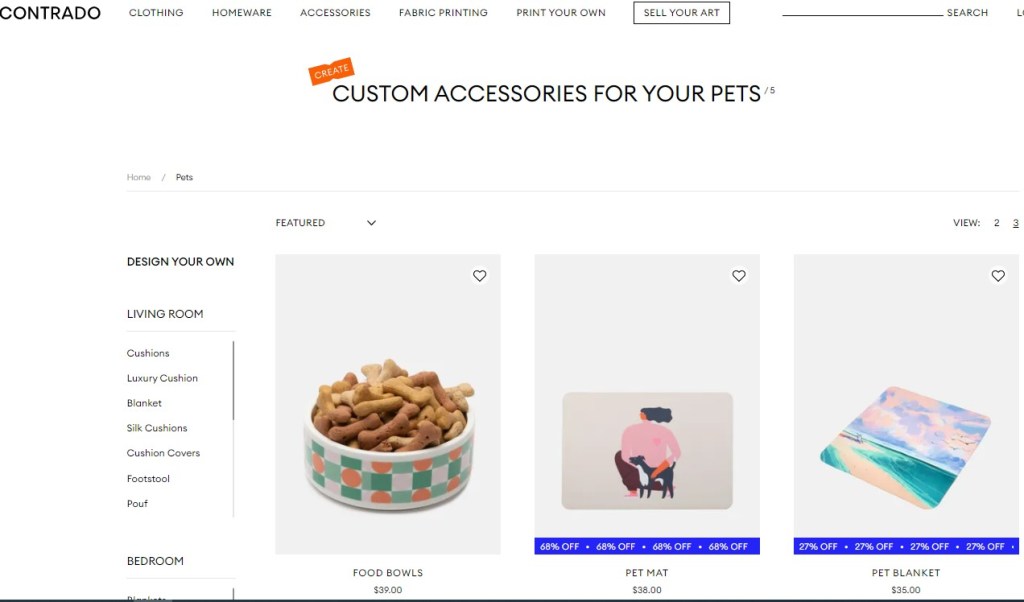 Contrado pet product & pet clothing print-on-demand company
