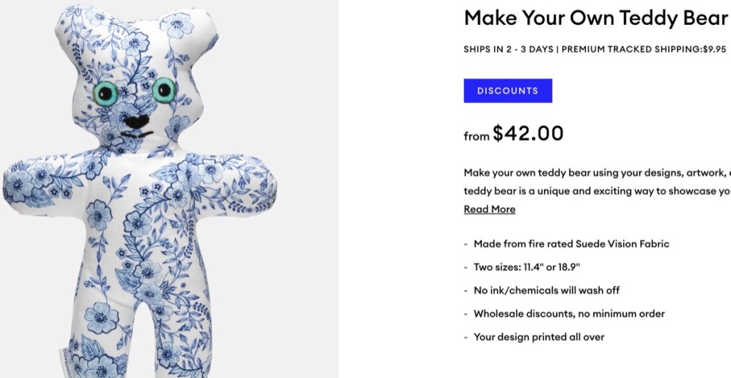 Contrado custom stuffed animal & plush toy print-on-demand company