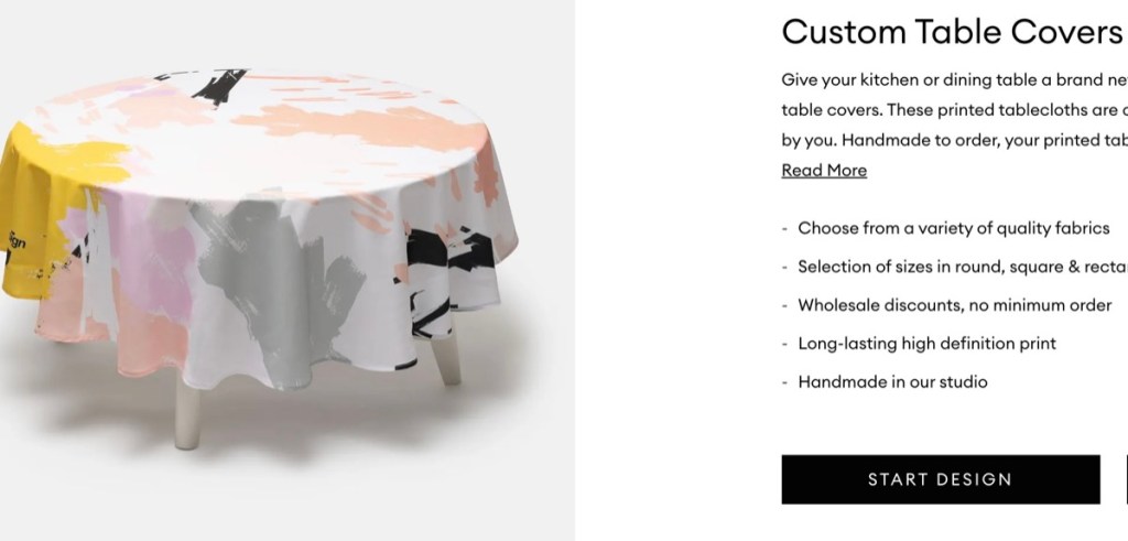 Contrado custom tablecloth print-on-demand supplier