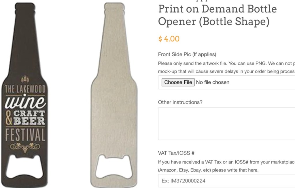 CustomHappy custom bottle opener print-on-demand supplier