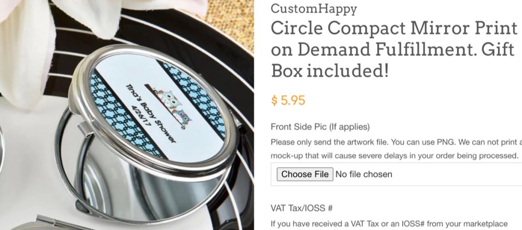 CustomHappy compact mirror print-on-demand supplier