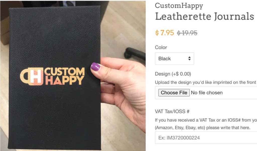 CustomHappy leather notebooks & journals print-on-demand supplier