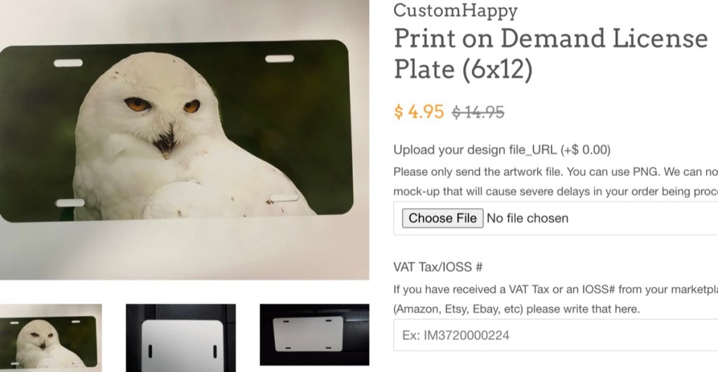 CustomHappy custom license plate print-on-demand supplier
