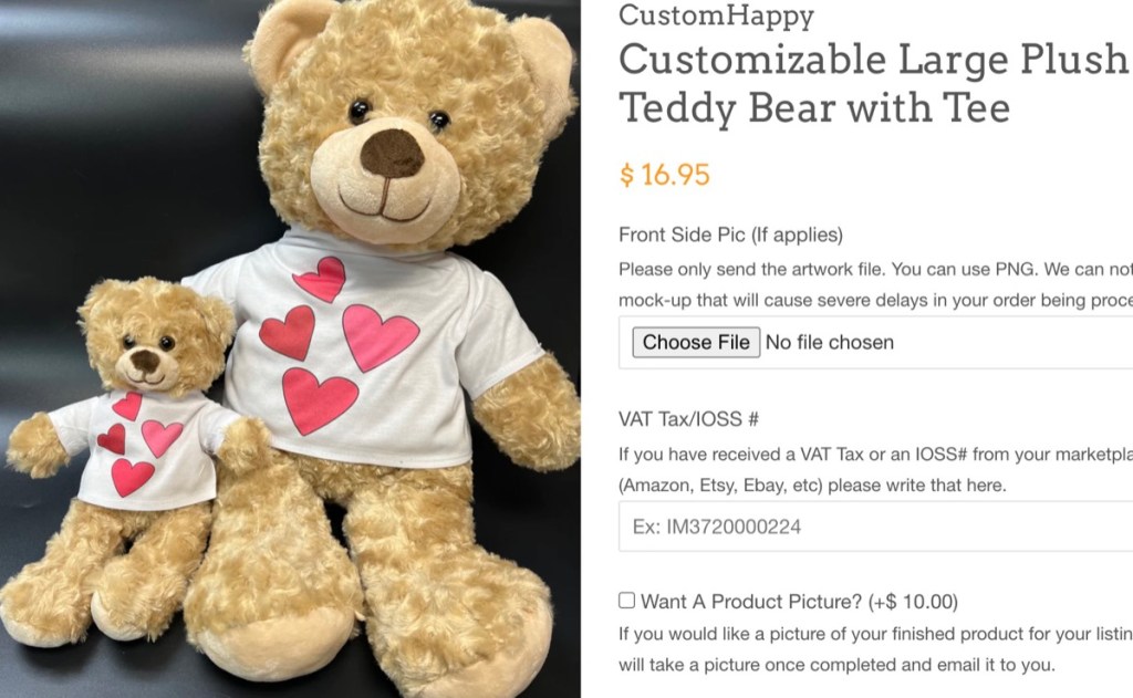 CustomHappy custom stuffed animal & plush toy print-on-demand company
