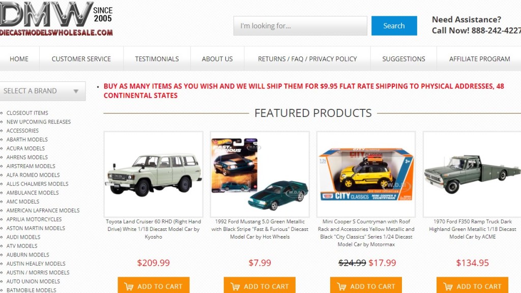 DiecastModelsWholesale dropshipping supplier in Los Angeles