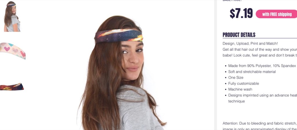 DropshipCN custom headband print-on-demand supplier