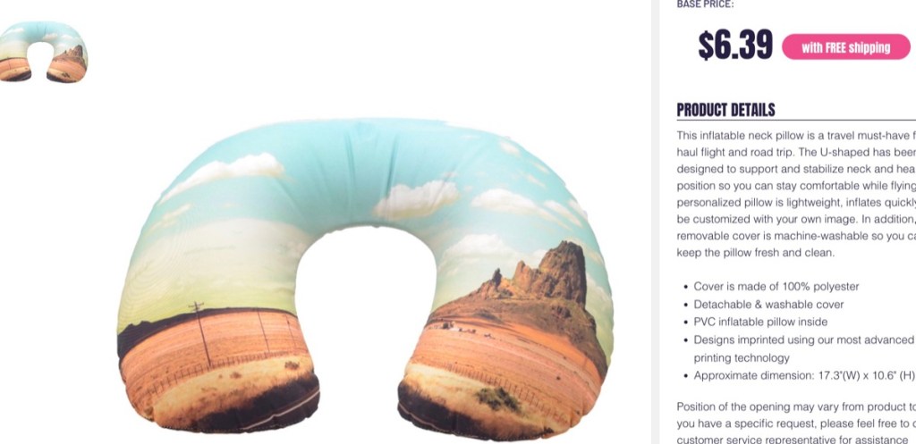 DropshipCN custom travel neck pillow print-on-demand supplier