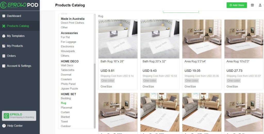 EPROLO POD doormat & rug print-on-demand company