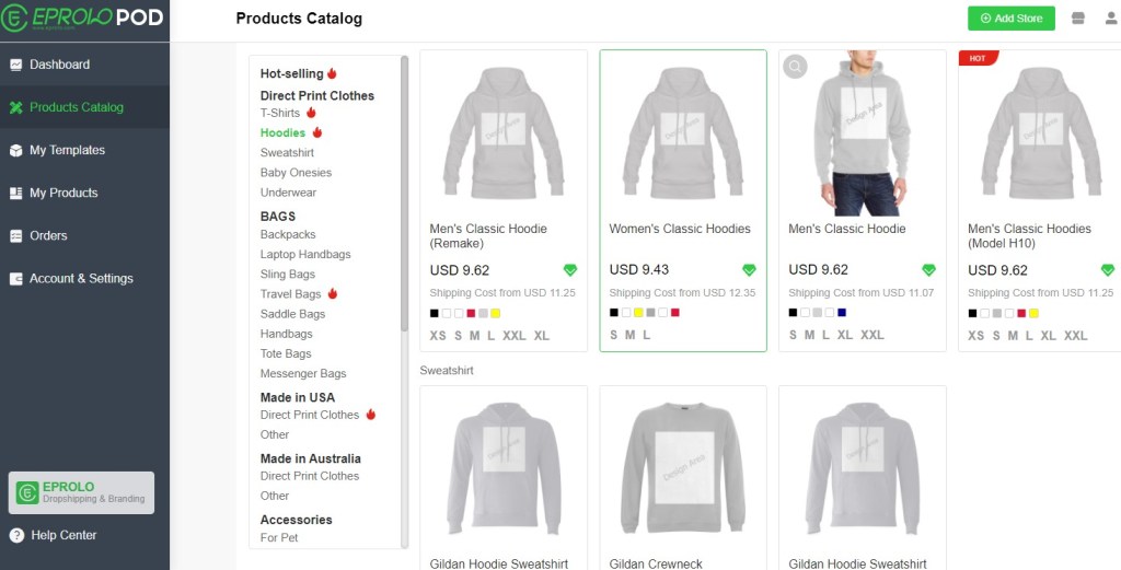 EPROLO POD hoodie & sweatshirt print-on-demand company