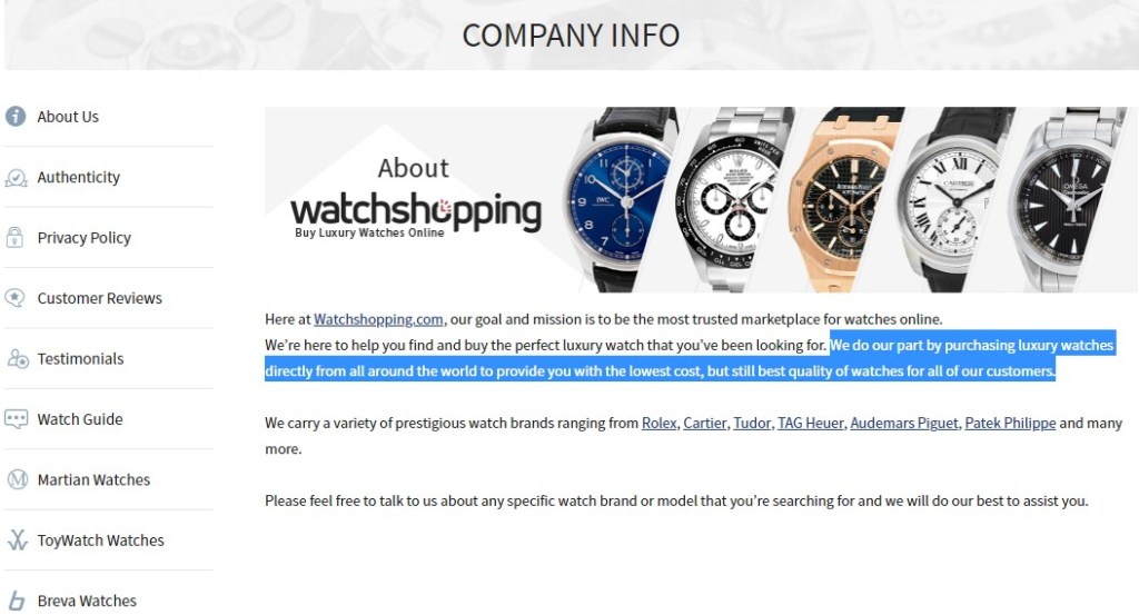 Example of an online store complying with copyright laws