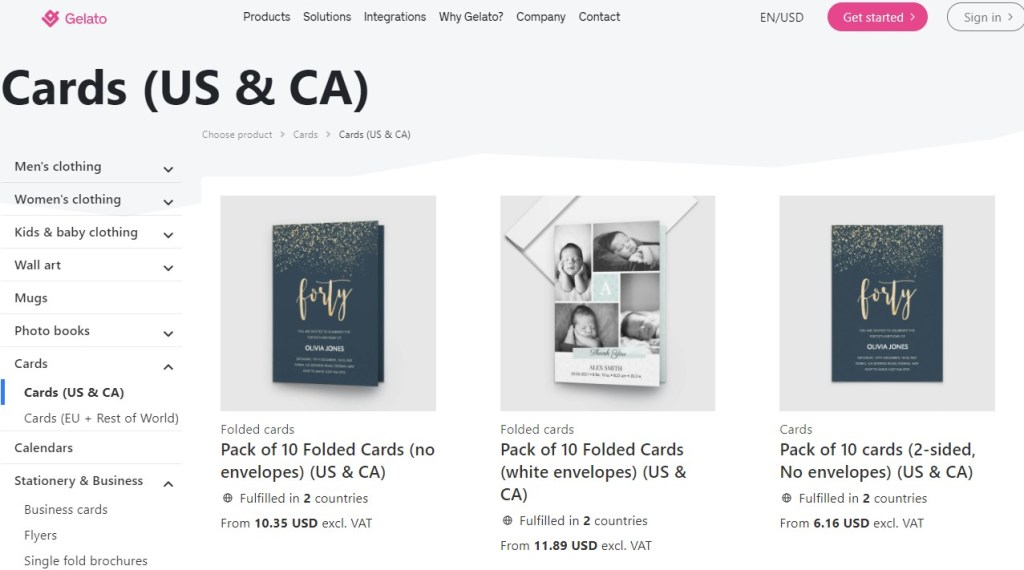 Gelato postcard & greeting card print-on-demand company