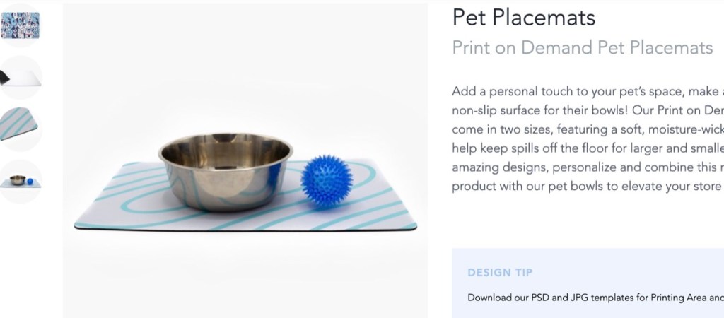 Gooten custom pet feeding mat print-on-demand supplier
