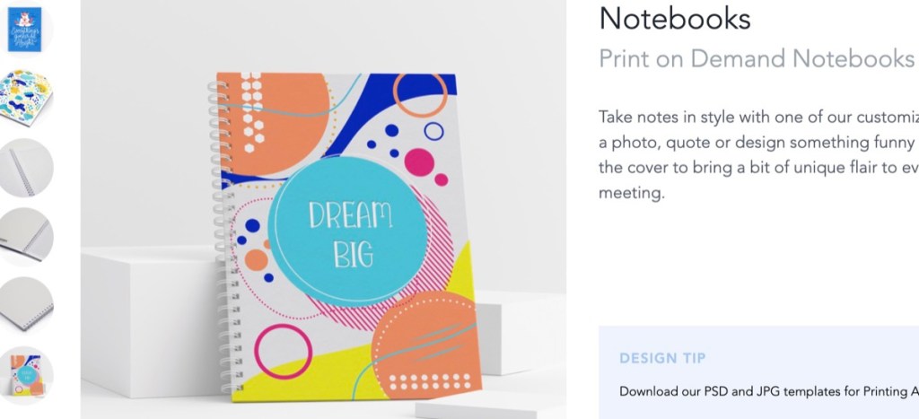 Gooten spiral notebook print-on-demand supplier