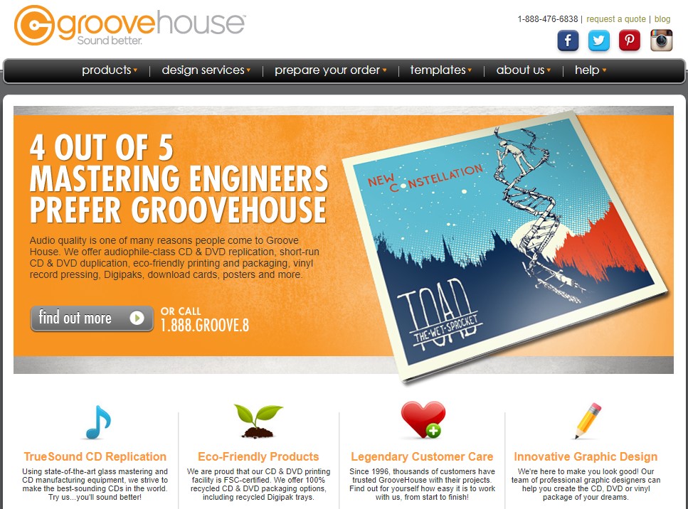 GrooveHouse CD/DVD print-on-demand company