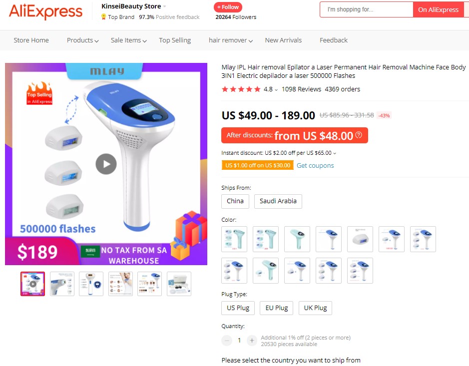 Hair removal epilator high-ticket dropshipping product