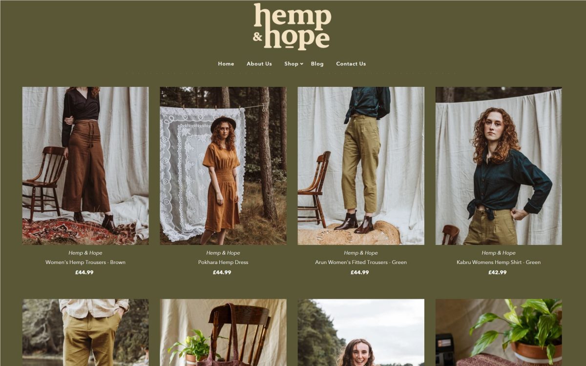 Hemp & Hope hemp fashion clothing wholesaler