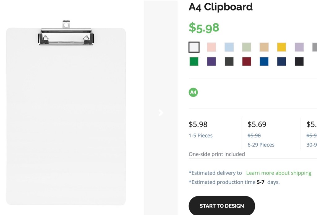 HugePOD clipboard print-on-demand supplier