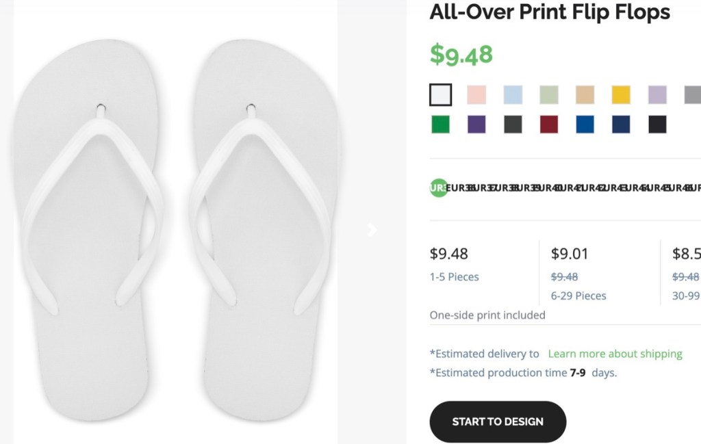 HugePOD custom flip flops print-on-demand supplier