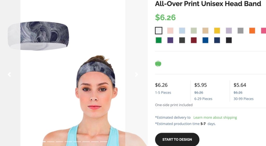 HugePOD custom headband print-on-demand supplier