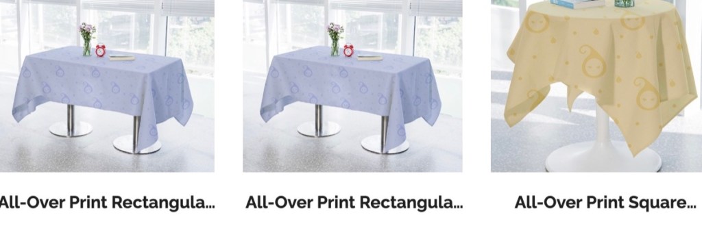 HugePOD custom tablecloth print-on-demand supplier